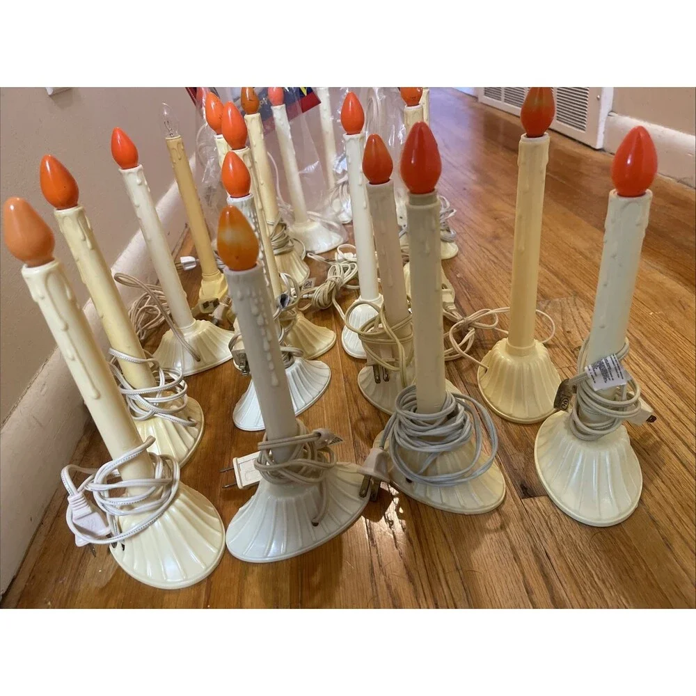 Vintage Lot of 20 Electric Candle Christmas Window Lights Bulbs Tested Working!